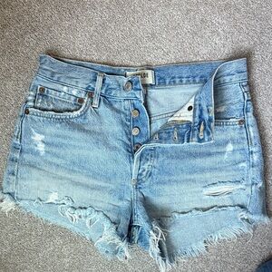 Agolde Light Blue Jean Shorts